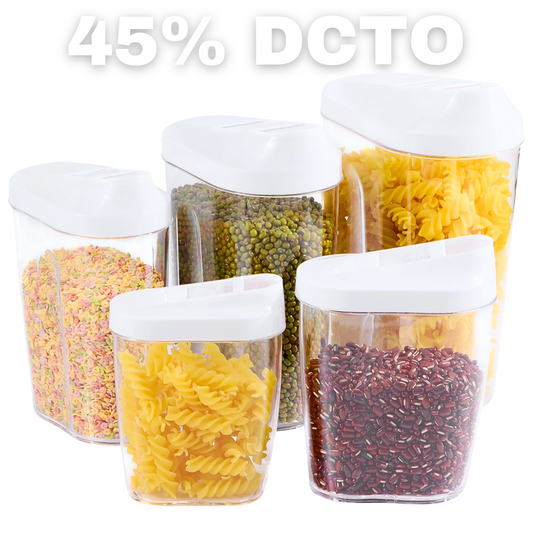 Set 5 Contenedores Para Cereales Airtight