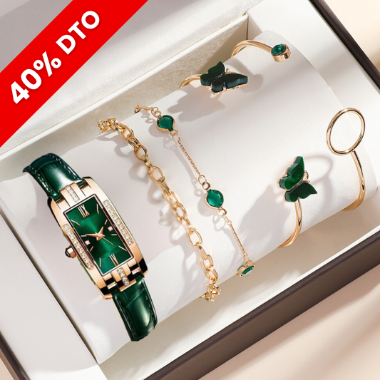 Set 4 Pulseras Con Reloj