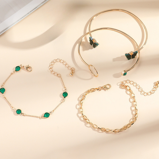 Set 4 Pulseras Con Reloj