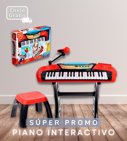 Piano Interactivo Infantil 37 Teclas