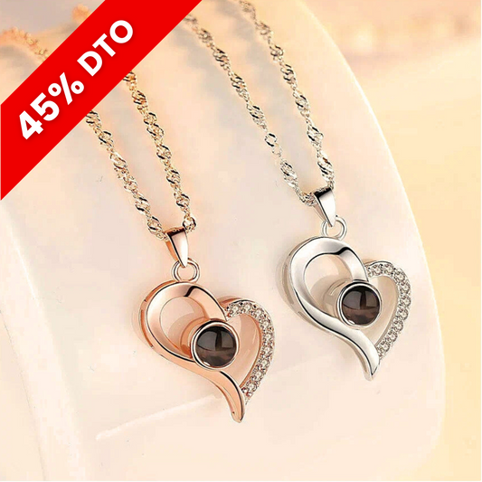 Collar Corazón "Te Amo" 100 Idiomas